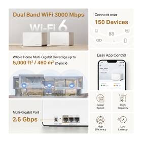 Kompletný Wi-Fi systém Mercusys Halo H85X AX3000 Mesh Wi-Fi 6 (2 ks) biely

 obrázok produktu 3 z 9