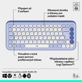 Klávesnica Logitech POP ICON, US layout fialová

 obrázok produktu 6 z 10