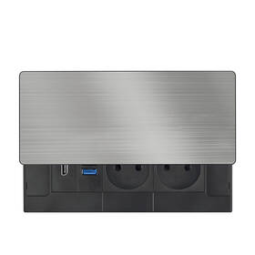 Zásuvkový modul Solight 2 zásuvky, HDMI, USB-A, USB-C, PD 20W, s posuvným krytom, 2 m strieborný

 obrázok produktu 2 z 6