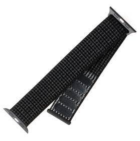 Remienok FIXED Nylon Strap na Apple Watch 42/44/45/49 mm - reflexne čierny 

 obrázok produktu 1 z 2