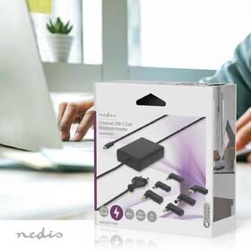 Sieťový adaptér Nedis GaN 65 W, univerzální, USB-C + 6 adaptérů čierny

 obrázok produktu 3 z 4