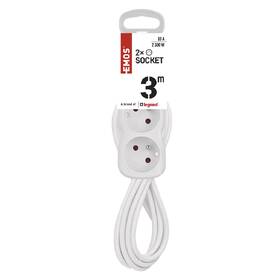Kábel predlžovací EMOS 2 x zásuvka, vypínač, 3m biely

 obrázok produktu 3 z 4