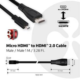 Kábel Club3D Micro HDMI/HDMI 2.0, 1m čierny

 obrázok produktu 3 z 4