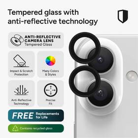 Ochranné sklo šošovky fotoaparátu ZAGG InvisibleShield Premium GL (CameraRings) na Apple iPhone 17/16/16 Plus čierne

 obrázok produktu 5 z 11