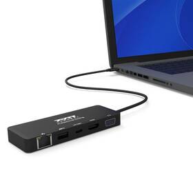USB Hub PORT CONNECT USB-C/LAN, HDMI, VGA, USB-C PD 3.0 85W, USB-A čierny

 obrázok produktu 4 z 6