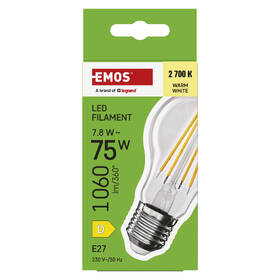 LED žiarovka EMOS Filament A60, 7,8 W, E27, teplá biela 

 obrázok produktu 4 z 7