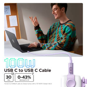 Kábel UGREEN USB-C/USB-C, 100W, 2m fialový

 obrázok produktu 3 z 6