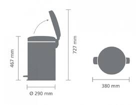 Odpadkový kôš Brabantia NewIcon 20 l, white biely

 obrázok produktu 3 z 10