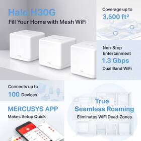 Kompletný Wi-Fi systém Mercusys Halo H30G (3-pack) 

 obrázok produktu 4 z 8
