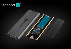 Externý rámček Connect IT AluSafe externý box pre SSD disky M.2 NVMe, 10 Gbps, USB-C hliník

 obrázok produktu 2 z 3