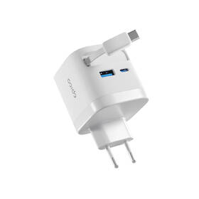 Nabíjačka do siete Epico UltraBoost Retractable GaN 65W EA65c s USB-C kabelem 0,7m biela

 obrázok produktu 1 z 3