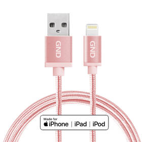 Kábel GND USB / lightning MFI, 2m, opletený ružový

 obrázok produktu 1 z 2