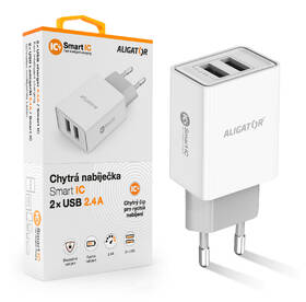 Nabíjačka do siete Aligator 2,4A, 2xUSB, smart IC biela

 obrázok produktu 2 z 2