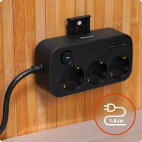 Kábel predlžovací Huslog 15W 3xzásuvka, 2xUSB-C, 2xUSB, 1x držiak na telefón čierny

 obrázok produktu 8 z 9