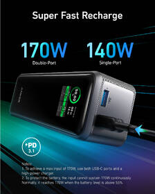 Powerbank Anker Prime, 27650 mAh, 250W čierny/sivý

 obrázok produktu 4 z 5