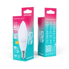 LED žiarovka Forever E14, sviečka, 8,5W neutrálna biela 

 obrázok produktu 2 z 2