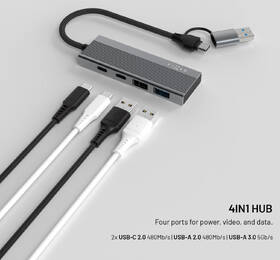 USB Hub FIXED USB-C 4-port, USB-A adapter sivý

 obrázok produktu 5 z 6