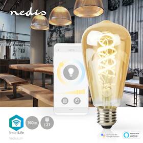 Inteligentná žiarovka Nedis SmartLife ST64, Wi-Fi, E27, 360 lm, 4.9 W, Teplá - studená biela 

 obrázok produktu 4 z 5