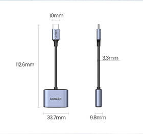 Redukcia UGREEN USB-C/USB-C PD + 3.5mm Jack sivá

 obrázok produktu 11 z 12