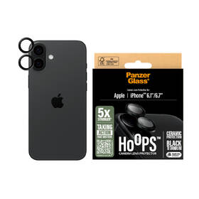 Ochranné sklo šošovky fotoaparátu PanzerGlass Hoops Ceramic na Apple iPhone 17/16/16 Plus čierne

 obrázok produktu 1 z 3