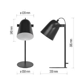 Stolná lampa EMOS Nina, max. 25 W, žiarovka E27, IP20 čierna

 obrázok produktu 6 z 8