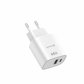 Nabíjačka do siete Swissten EDGE GaN 1x USB-C PD 45W/1x USB-A 18W QC biela

 obrázok produktu 1 z 5