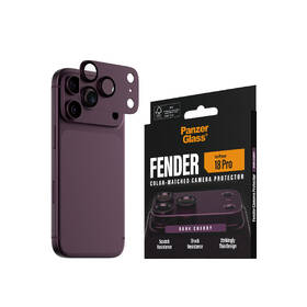 Tvrdené sklo PanzerGlass FENDER  na Apple iPhone 18 Pro, ochranný hliníkový prvek fotoaparátu vínovej

 obrázok produktu 2 z 6
