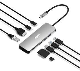 Dokovacia stanica PORT CONNECT 9v1 USB-C, 1x 4K, 85W PD strieborná

 obrázok produktu 2 z 8