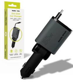 Adaptér do auta Mobile Origin 3in1 50W CA27 - USB-C, USB-A + USB-C kábel čierny/sivý

 obrázok produktu 9 z 13