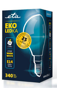 LED žiarovka ETA EKO LEDka mini globe 4W, E14, teplá biela 

 obrázok produktu 3 z 3