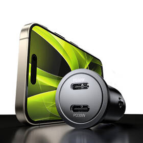 Adaptér do auta Mobile Origin Metal 30W, 2x USB-C čierny

 obrázok produktu 3 z 10