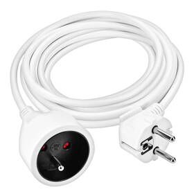 Kábel predlžovací Solight 1 zásuvka, 3 x 1.5mm2, 5 m biely

 obrázok produktu 2 z 3