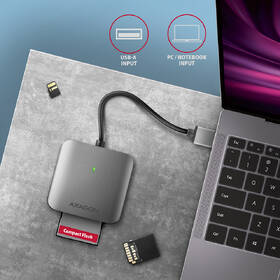 Čítačka pamäťových kariet Axagon CRE-S3 USB-A SUPERSPEED 3-slot & lun SD/microSD/CF, UHS-II 

 obrázok produktu 4 z 5