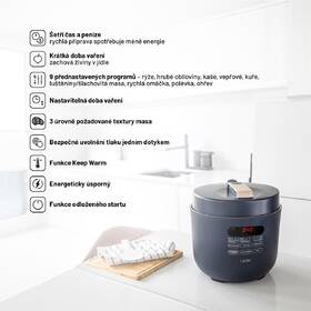 Tlakový hrniec Lauben Electric Pressure Cooker 5000AT sivý

 obrázok produktu 14 z 14