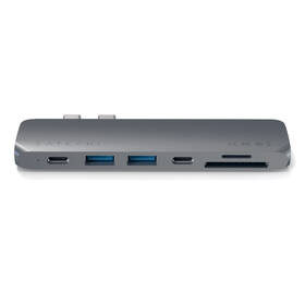 USB Hub Satechi USB-C PRO Hub (HDMI 4K, PassThroughCharging, 2x USB 3.0, 2xSD, ThunderBolt 3) sivý

 obrázok produktu 2 z 9
