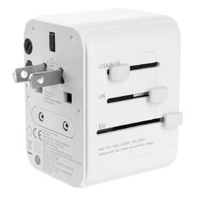 Cestovný adaptér FIXED pre EU, UK a USA/AUS, s 1xUSB-C a 2xUSB výstupom, GaN, PD 30W biely

 obrázok produktu 5 z 11
