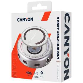 USB Hub Canyon USB/USB-C/HDMI/RJ45/USB-C PD 100W sivý

 obrázok produktu 2 z 5