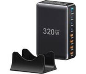Nabíjačka do siete Essager 320W, GaN, 4x USB-C, 4x USB-A čierna

 obrázok produktu 1 z 9