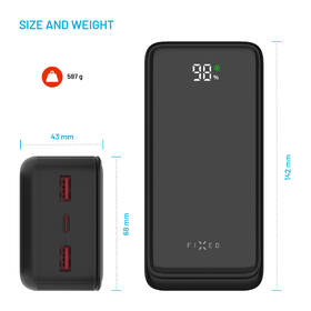 Powerbank FIXED Zen2 30 s LCD displejom, PD 20W, 30000 mAh čierny

 obrázok produktu 4 z 9