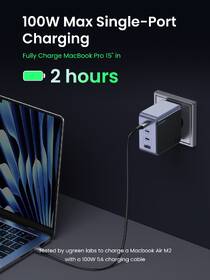 Nabíjačka do siete UGREEN Nexode S 100W 3xUSB-C, 1xUSB-A, GaN sivá

 obrázok produktu 5 z 14