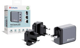 Cestovný adaptér Verbatim GNC-65 GaN 65W, 2x USB-C PD 65W, 1x USB-A QC 3.0 strieborný

 obrázok produktu 5 z 6