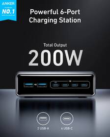 Nabíjačka do siete Anker Prime Charger 200W, USB-C/USB, GaN čierna

 obrázok produktu 1 z 4