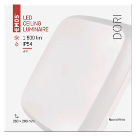 LED stropné svietidlo EMOS Dori, štvorec, 18W, neutrálna biela 

 obrázok produktu 2 z 2