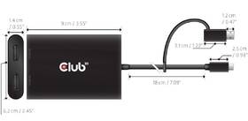 USB Hub Club3D USB-C, USB-A / 2x DisplayPort čierny

 obrázok produktu 5 z 6