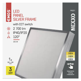 LED stropné svietidlo EMOS Nexxo, štvorec, 28,5 W, CCT kovové

 obrázok produktu 2 z 2