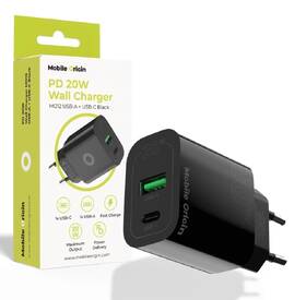 Nabíjačka do siete Mobile Origin PD20W MO12, 1x USB-A, 1x USB-C čierna

 obrázok produktu 13 z 14