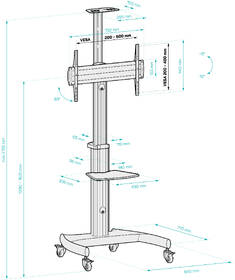 Stojan pre TV Connect IT Wheelie II pre uhlopriečku 37"-75'', nosnosť 50kg strieborný

 obrázok produktu 2 z 2