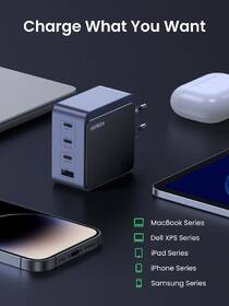 Nabíjačka do siete UGREEN Nexode S 100W 3xUSB-C, 1xUSB-A, GaN sivá

 obrázok produktu 10 z 14