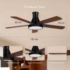 Ventilátor stropný Rohnson R-8155 čierny/hnedý

 obrázok produktu 10 z 11