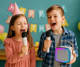Prenosný reproduktor Carneo Karaoke DJ mini biely

 obrázok produktu 6 z 7